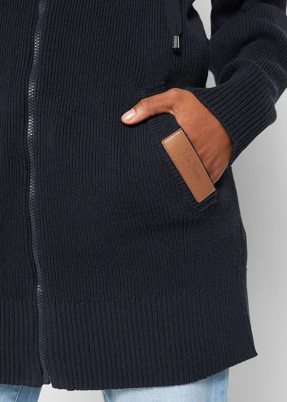 Lang gebreid vest, bonprix