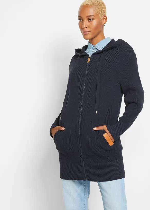 Lang gebreid vest, bonprix