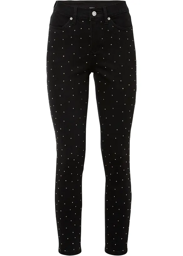 Stretch jeans met stras applicatie, BODYFLIRT