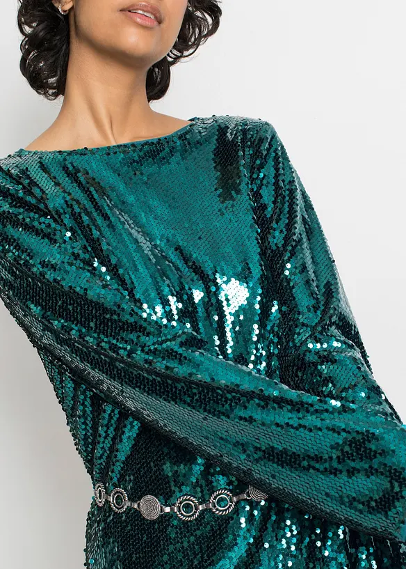 Blouse van pailletten, bonprix