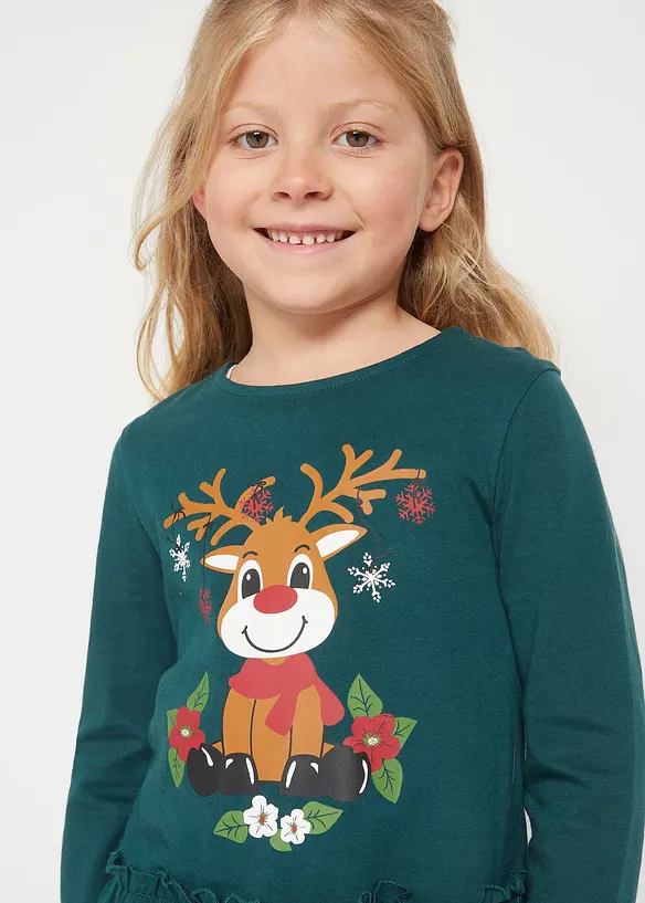 Jersey meisjes jurk en poppenjurk van biologisch katoen (2-dlg. set), bonprix