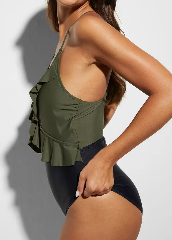 Badpak met cut-out en volants, bonprix