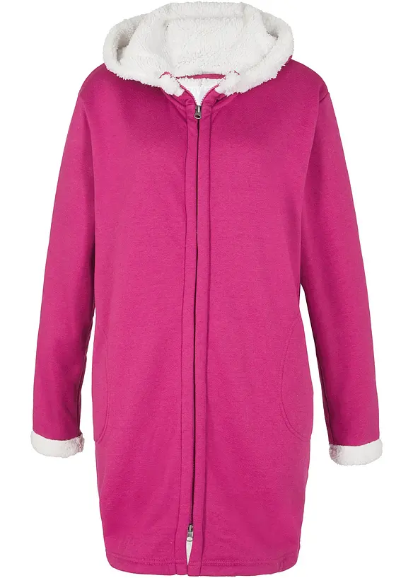 Sweatvest met capuchon en teddy, bonprix