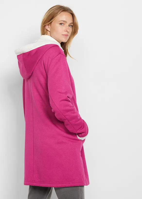 Sweatvest met capuchon en teddy, bonprix