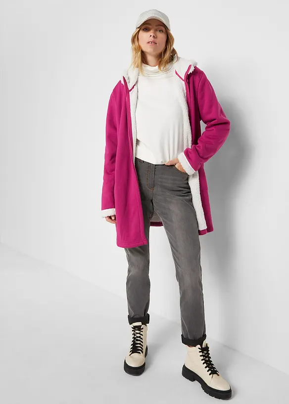 Sweatvest met capuchon en teddy, bonprix