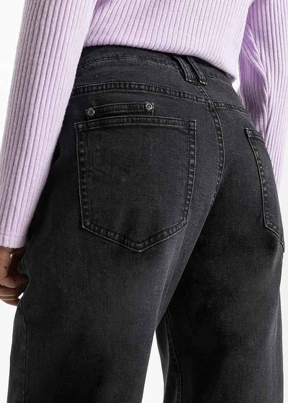 Barrel stretch jeans, mid waist, bonprix