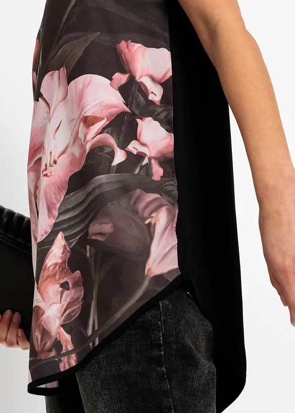 Gedessineerd shirt in een zachte viscosemix, bonprix