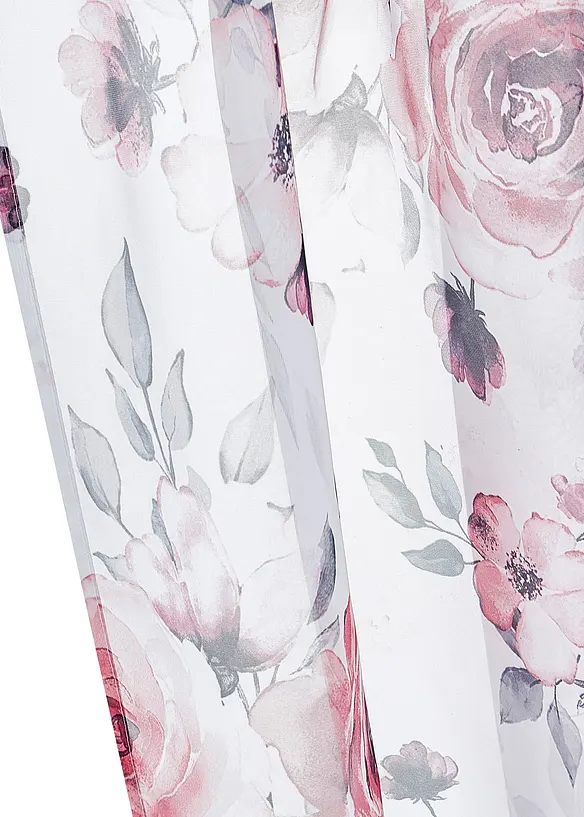 Transparant gordijn met bloemenprint (1 stuk), bonprix