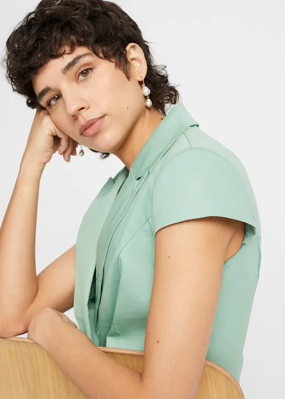 Blazer van katoen-satijn met korte mouwen, bonprix