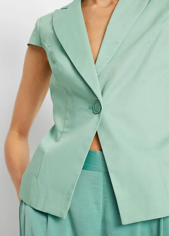 Blazer van katoen-satijn met korte mouwen, bonprix