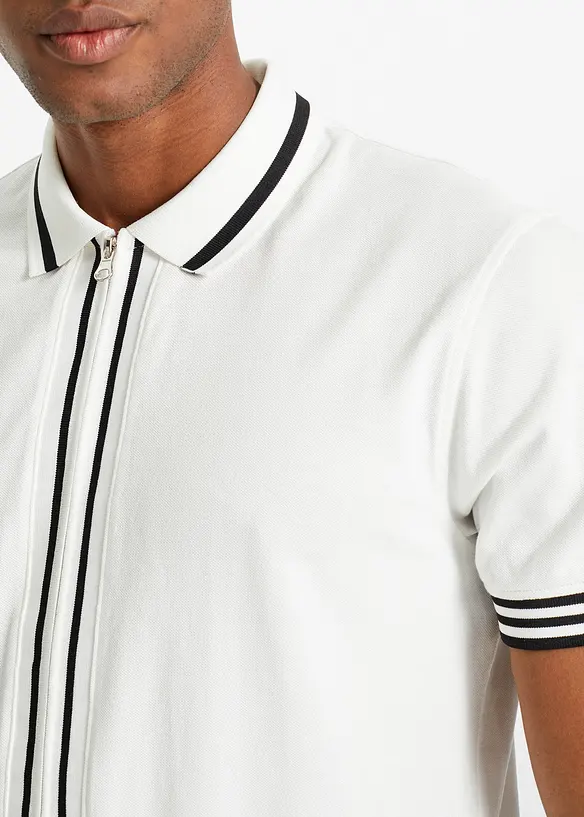 Piqué poloshirt met ritssluiting van katoen, bonprix
