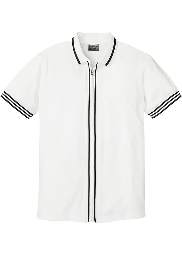 Piqué poloshirt met ritssluiting van katoen, bonprix