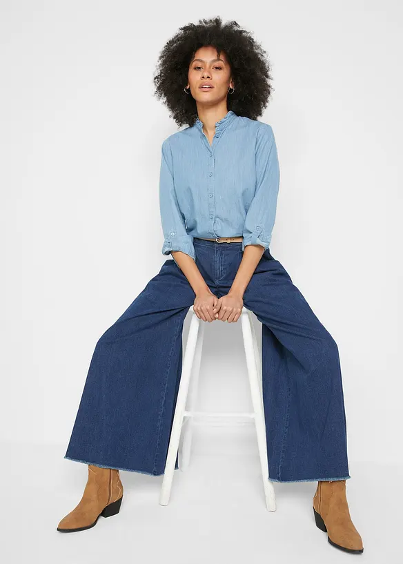 Wide leg jeans, broekrok, bonprix