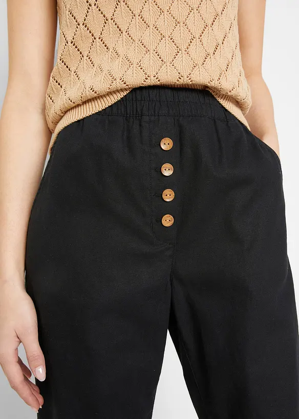 Broek in een linnen-katoenmix, bonprix
