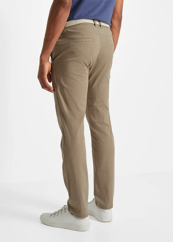 Regular fit chino met comfortband riem, straight, bonprix