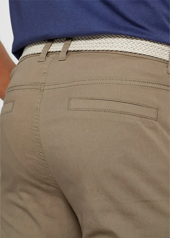 Regular fit chino met comfortband riem, straight, bonprix