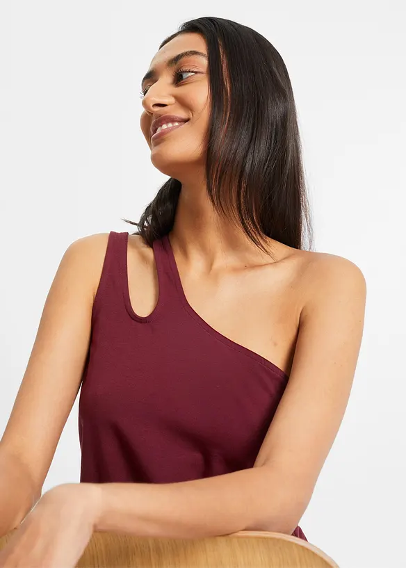Cold shoulder top met biologisch katoen, bonprix