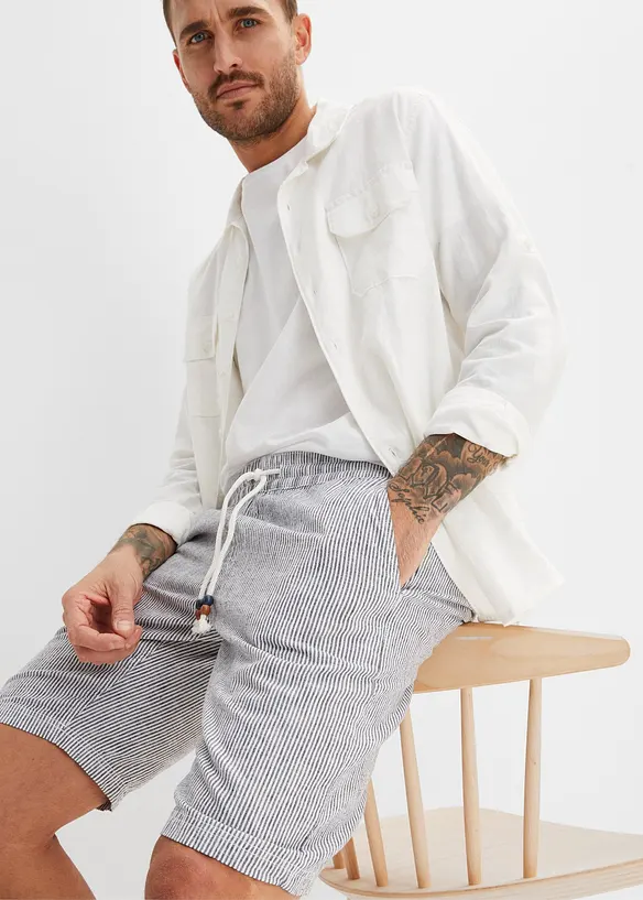 Bermuda met linnen, regular fit, bonprix