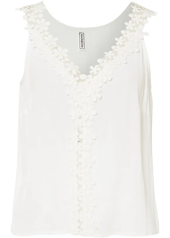 Blousetop met kant, bonprix