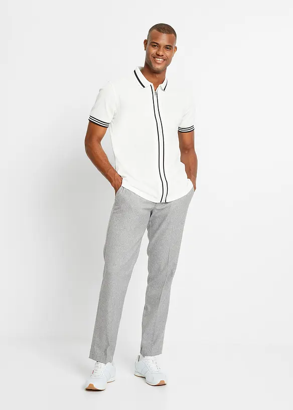 Piqué poloshirt met ritssluiting van katoen, bonprix