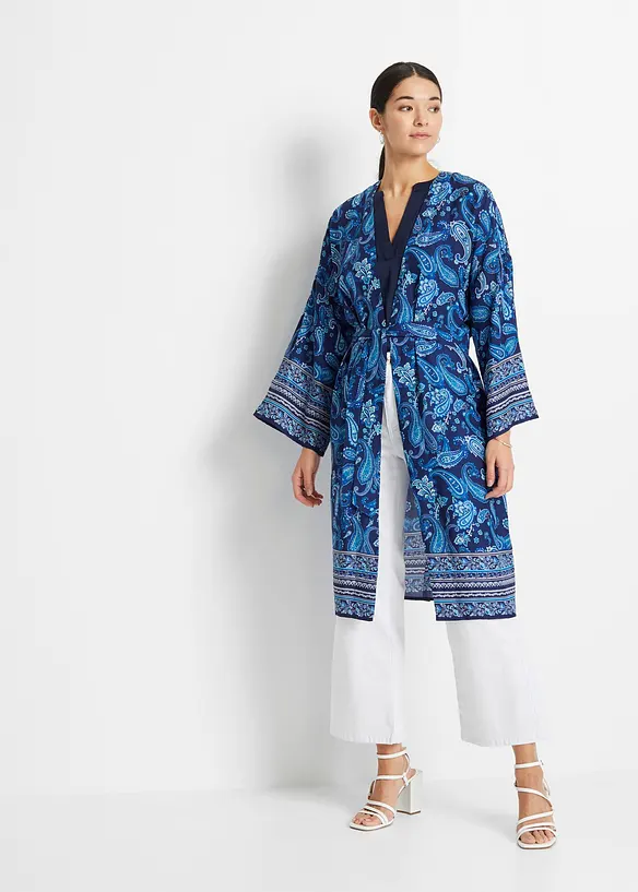 Blouse van soepel satijn met oversized schouders, bonprix
