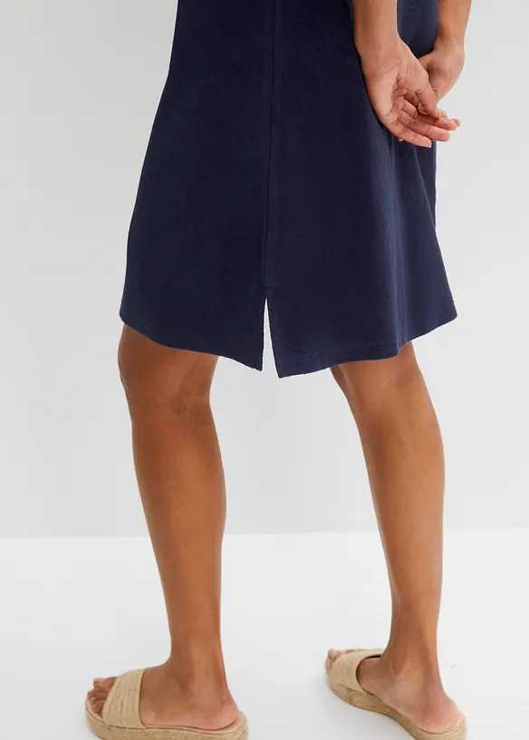 Frotté jurk met polokraag, bonprix