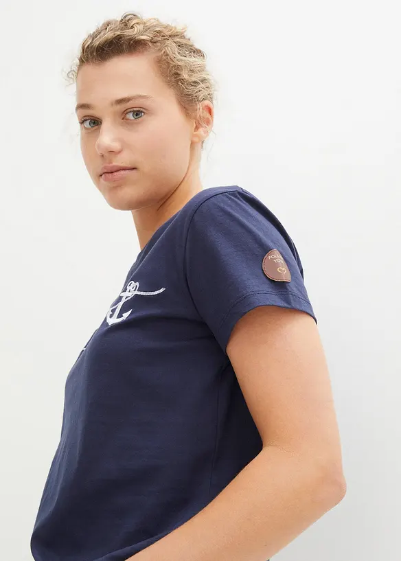 T-shirt met borduursel, bonprix