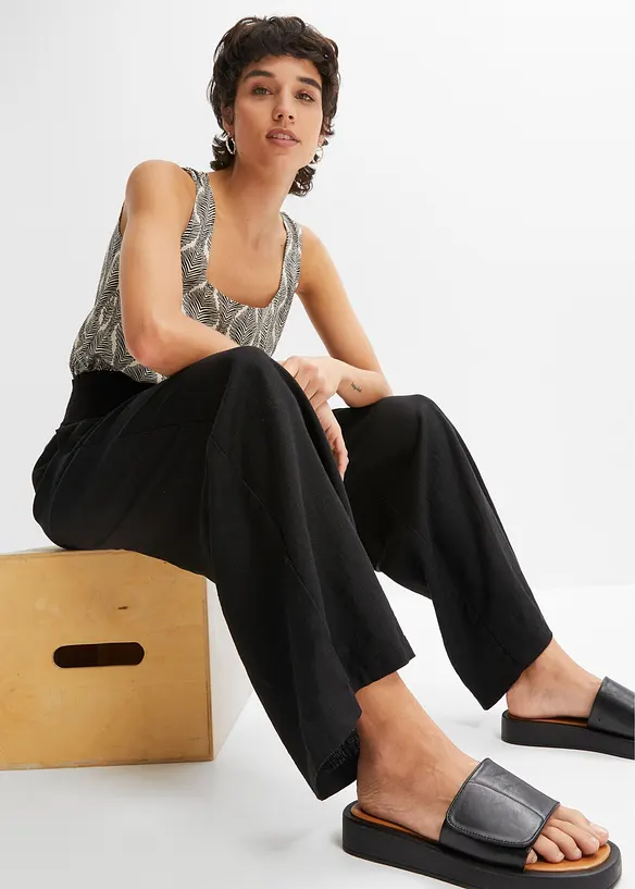 Marlene Dietrich broek in een luchtige linnenmix, bonprix