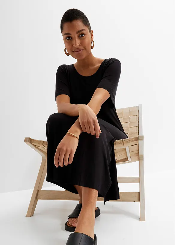 Comfortabele shirtjurk met split in maxilengte, bonprix