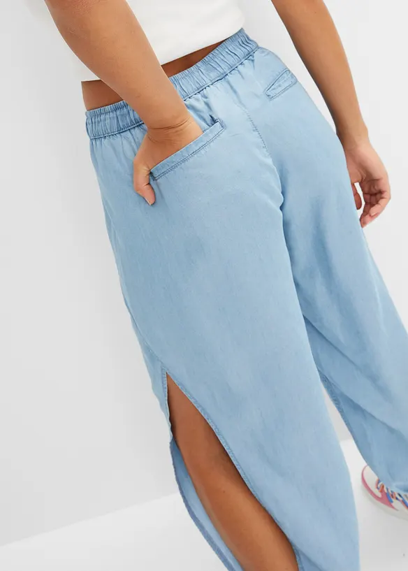 Losjes vallende jeans met splitten, bonprix
