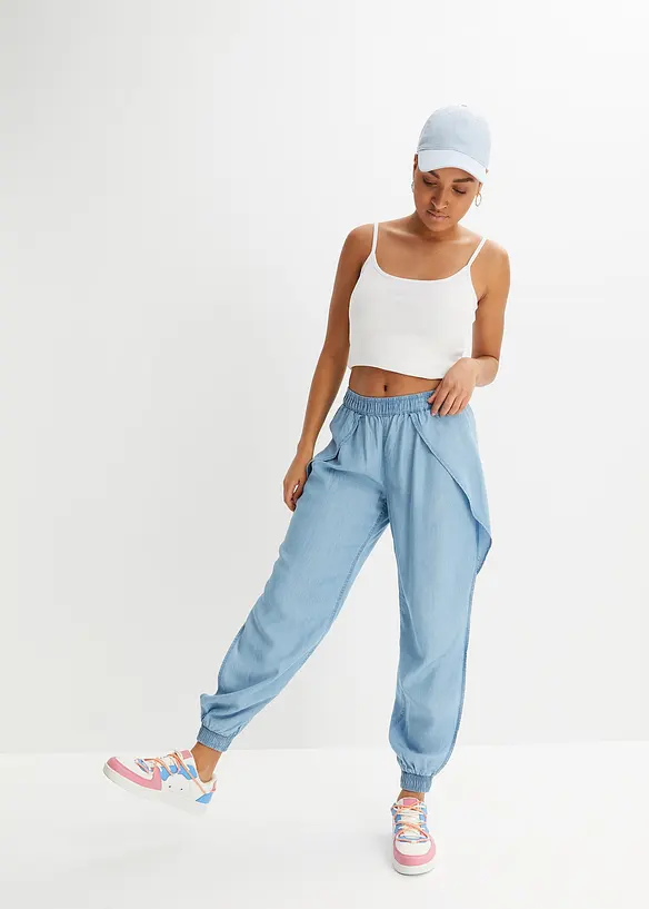 Losjes vallende jeans met splitten, bonprix