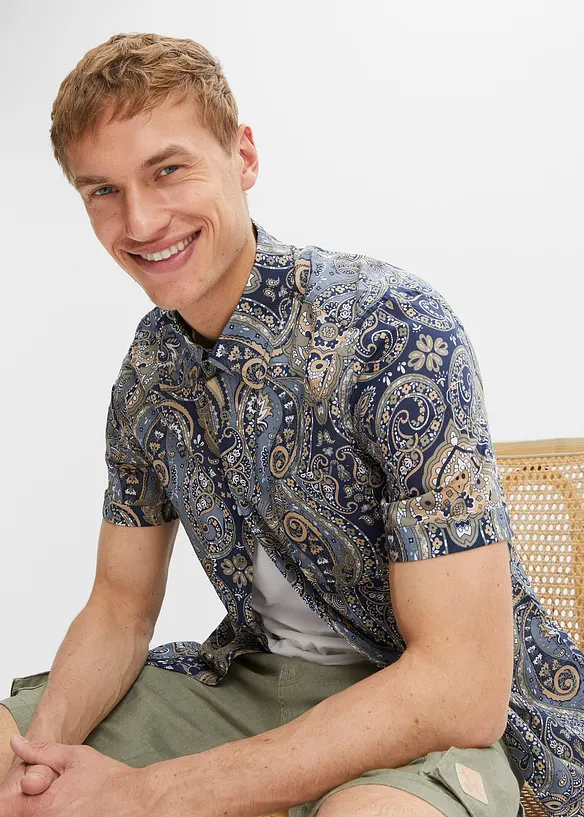 Overhemd van zomers materiaal met korte mouwen, bonprix