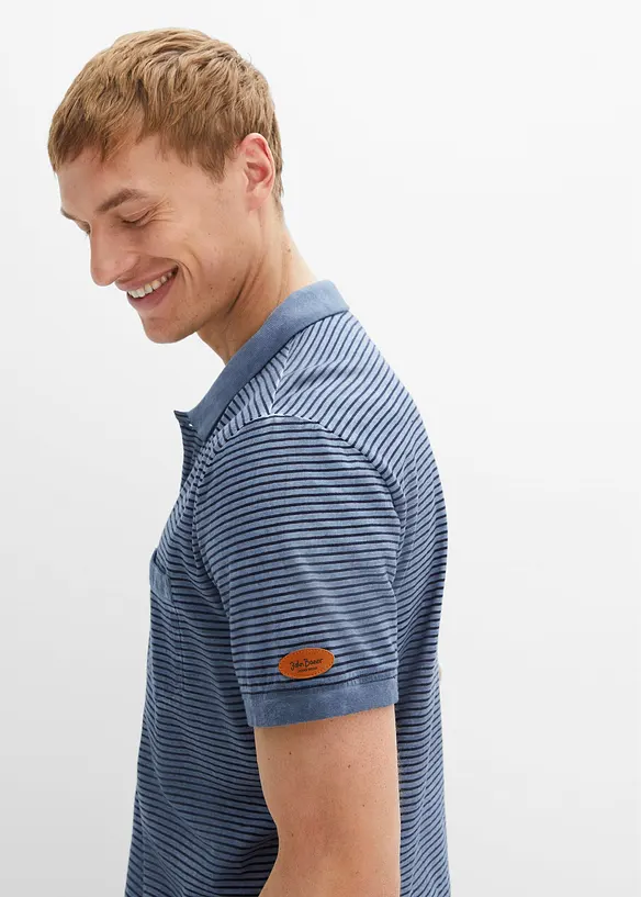 Poloshirt in gewassen look, korte mouw, bonprix