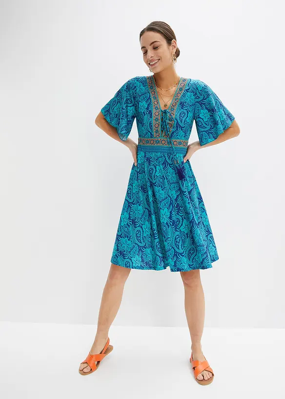 Gedessineerde jersey jurk, bonprix