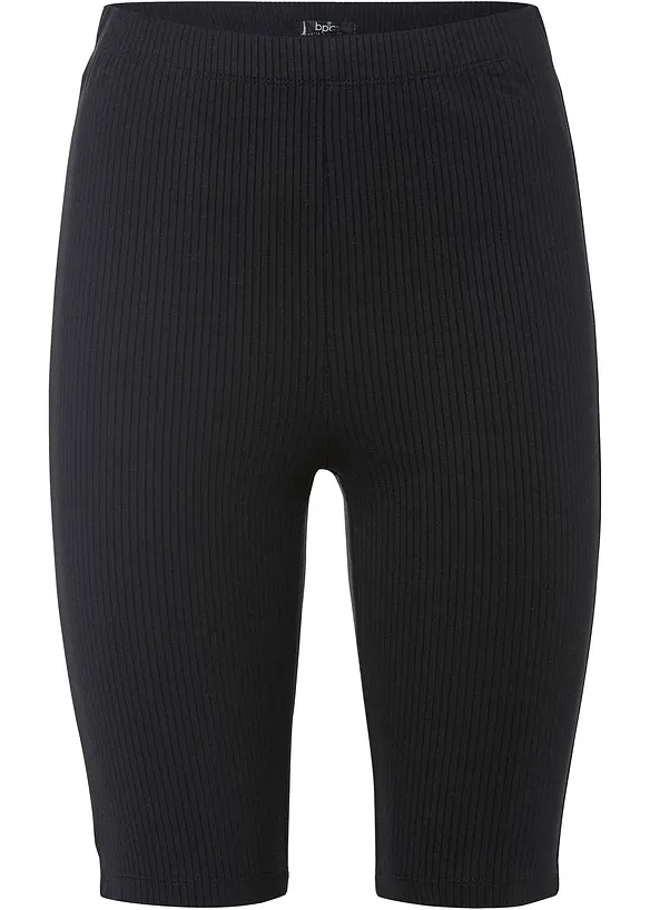 Comfortabele high waist biker short van geribde jersey, bonprix