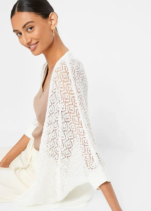 Lang ajour vest, bonprix