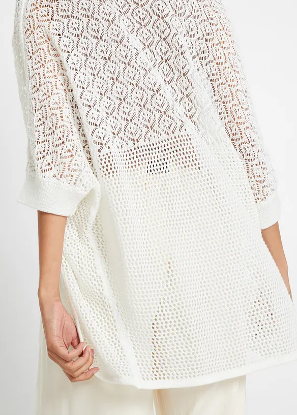 Lang ajour vest, bonprix