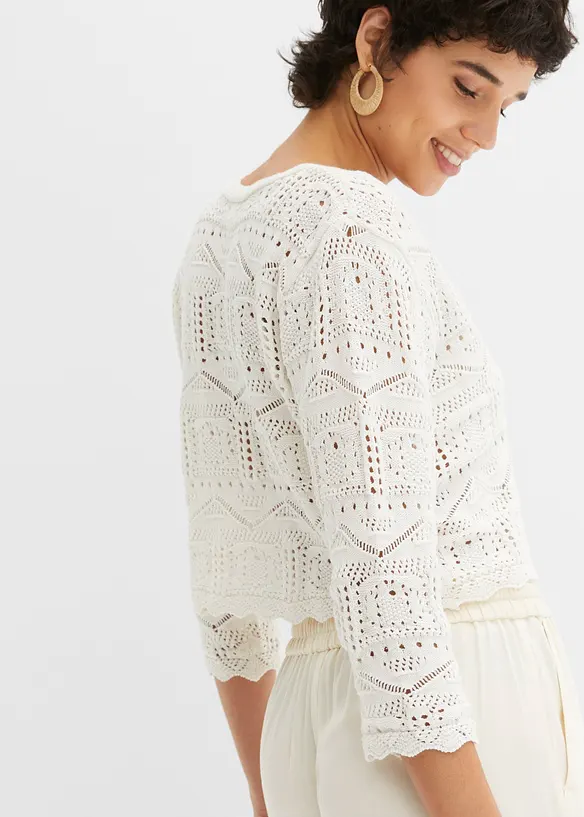 Ajour bolero met 3/4 mouwen, bonprix