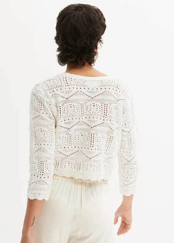 Ajour bolero met 3/4 mouwen, bonprix