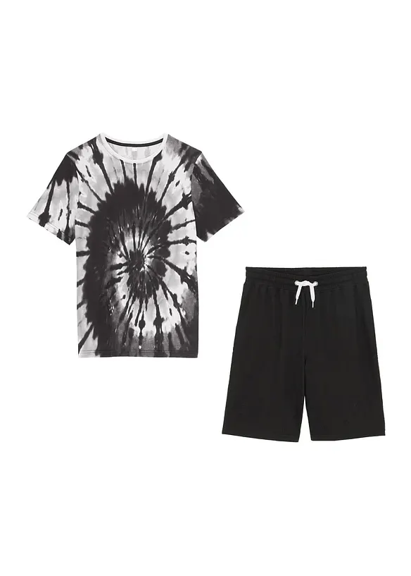 Jongens T-shirt en korte broek (2-dlg. set) van biologisch katoen, bonprix