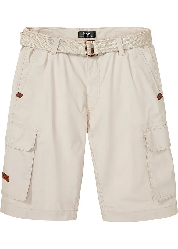 Cargo bermuda met comfortband en riem, regular fit, bonprix