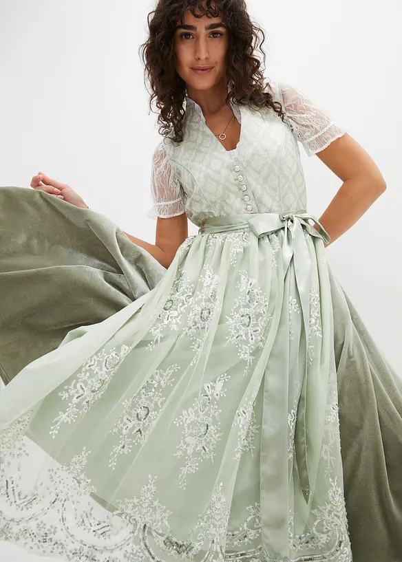 Dirndl met jacquard en borduursel (2-dlg. set), bonprix