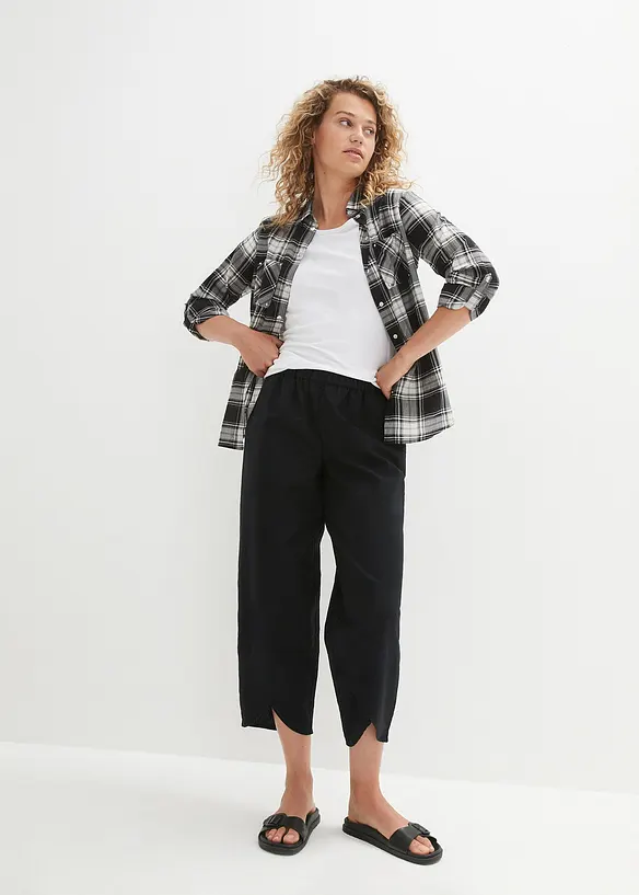 3/4 broek in een lichte linnenmix, bonprix