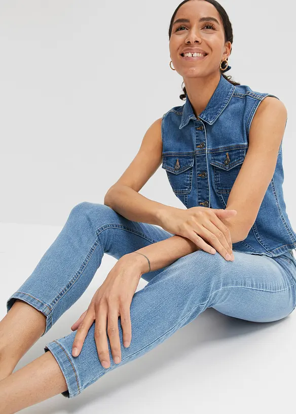 Slim fit jeans mid waist, cropped, bonprix