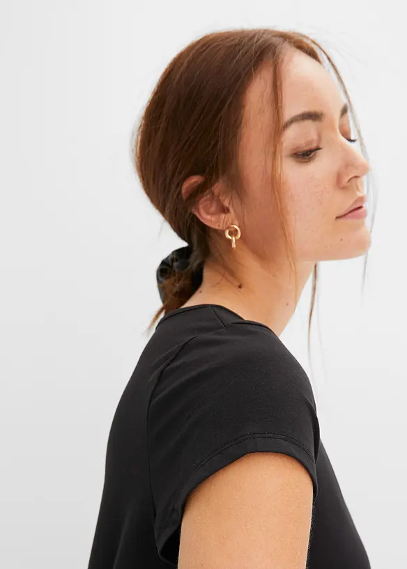 Shirt met carréhals en korte mouwen, bonprix