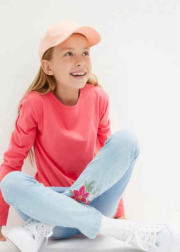 Meisjes longsleeve van katoen (set van 3), bonprix