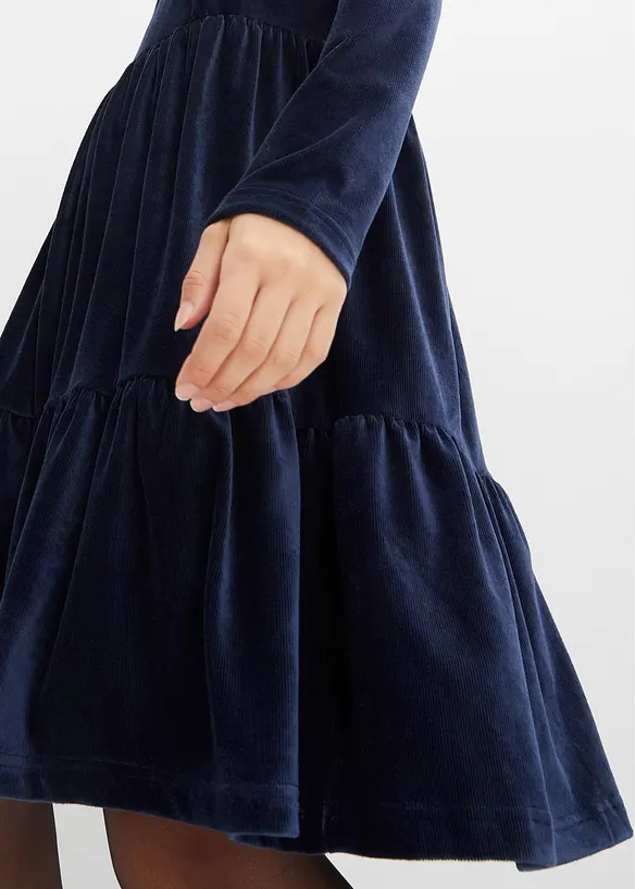 Mini jurk van elastisch fluweel, bonprix