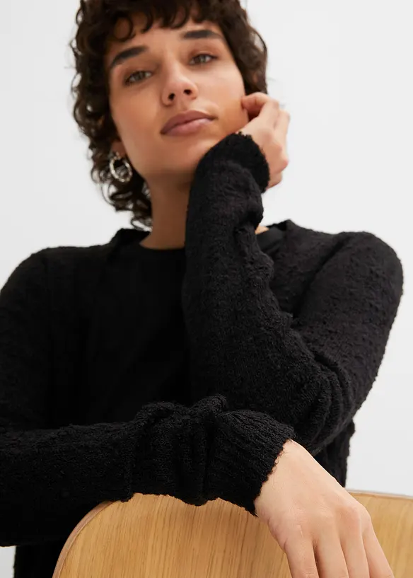 Lang vest van bouclé, bonprix