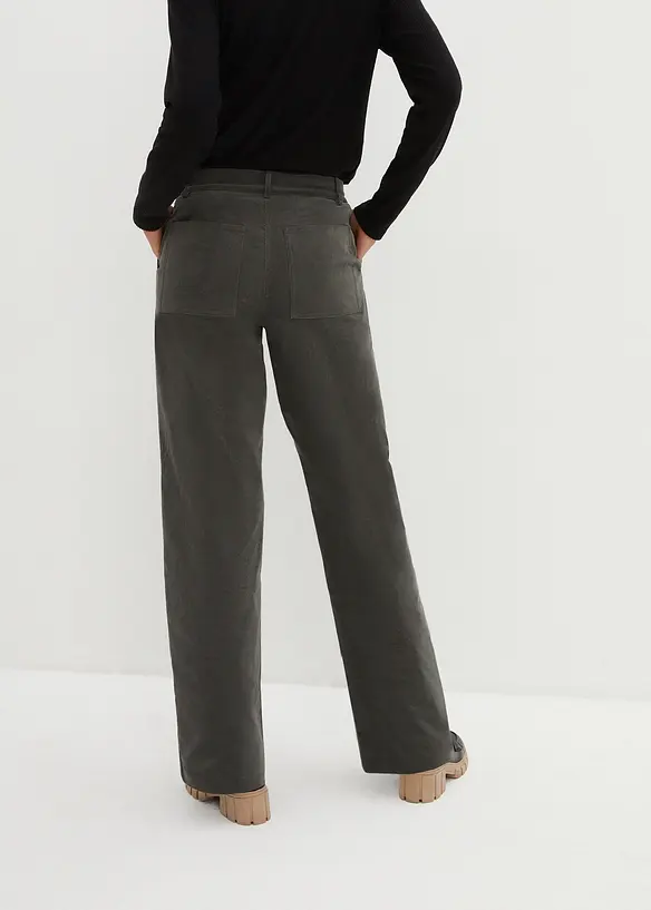 Corduroy broek in Marlene Dietrich stijl van biologisch katoen, bonprix