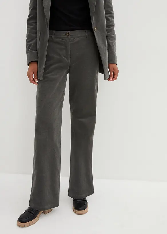Corduroy broek in Marlene Dietrich stijl van biologisch katoen, bonprix